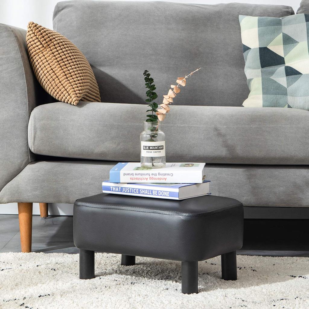 IBUYKE Маленький Подходит для Гостиной и Веса 80 кг Пуфик, Стул с Высокой Упругостью, Комнаты, Прихожие, Спальни, Вместимость, Нескользящий, Квадратный, Коричневый,