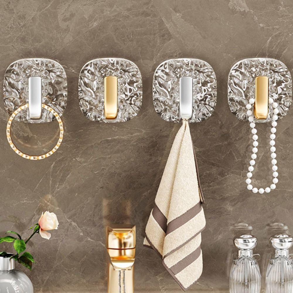 4 шт. Прозрачные крючки для ванной самоклеящиеся вешалки для полотенец и одежды органайзер для двери