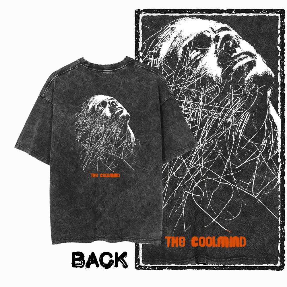 G Back Print Streetwear Cotton Streetwear Mens Tshirt Acid Washed Big Size Cool Vintage Oneck mens Tee Tshirt