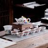 Фарфоровый набор для чая с курицей Yongjing Yitao, Высокобелый фарфор, 10 предметов