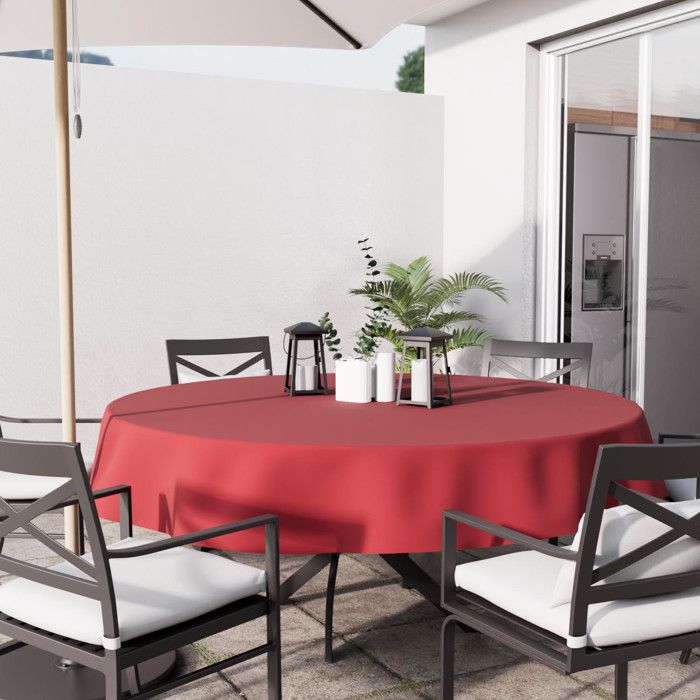 Round Anti-stain Tablecloth 180 Cm ALIX Red