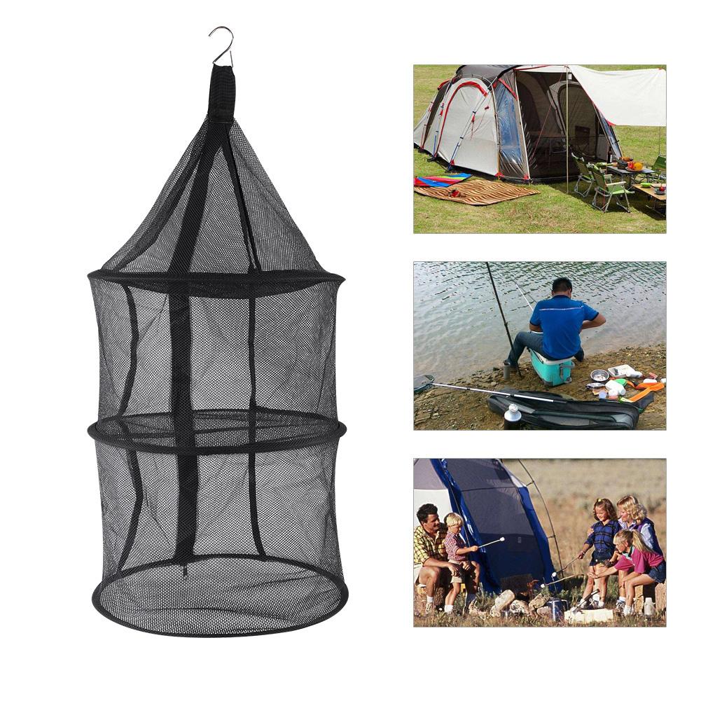 3 Layer Foldable Hanging Clothing Dry Net for Outdoor Picnic Travel Camping