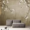 Китайские ретро сливовые цветы и птицы, настенная роспись, классическая настенная живопись, гостиная, кабинет, домашний декор, фрески, стикер на стену