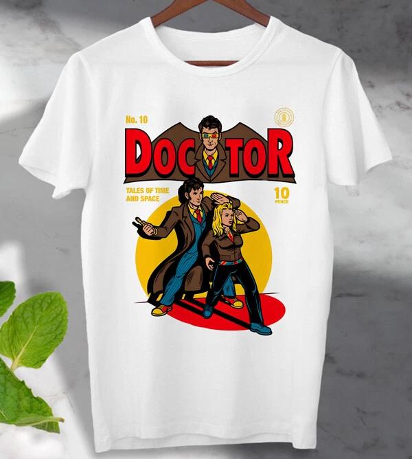 Doctor Who Comic Cartoon Anime Movie Parody 100% Cotton T-shirt Mens Tees Top Unisex Men's Ladies Top