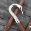 Handmade Wood Walking Cane with Swan Head Wood Stick with Solid Brass Head Premium Walking Cane