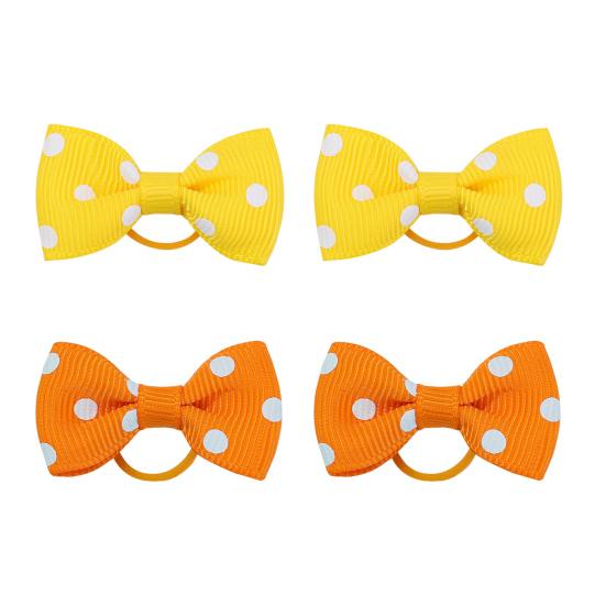 Dog Small Hair Bowknot with Rubber Bands Handmade Hair Dot Bow Pet Grooming Accessories for Party Christmas Birthday