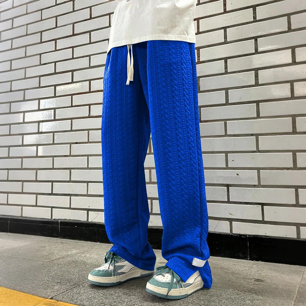 Мужские однотонные свободные спортивные штаны с широкими штанинами, мужские повседневные модные спортивные штаны