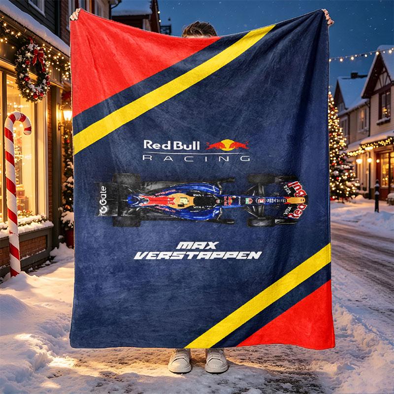 Red Bull Racing Pattern Blanket for Home Decoration, Bed, Sofa, Car Travel, Camping, Suitable for All Seasons, Birthday Christmas Gift