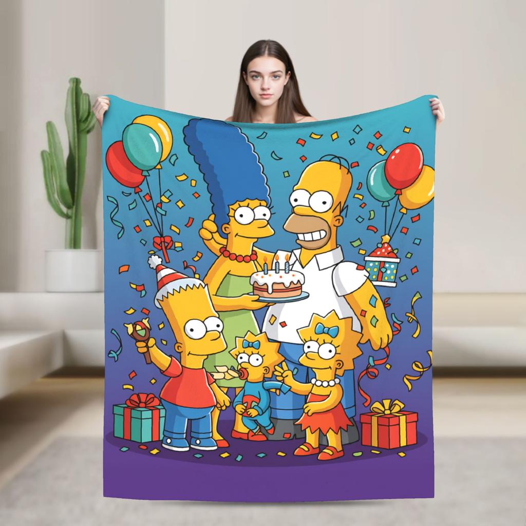 Blanket The S-Simpsons Decorative Flannel Throw Blanket For Living Room Warm Soft Customized Quality Bedspread Birthday Gift