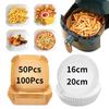 50/100Pcs Air Fryer Baking Paper  for Barbecue Plate Round Oven Pan Pad 16/20cm AirFryer Oil-Proof Disposable Paper Liner