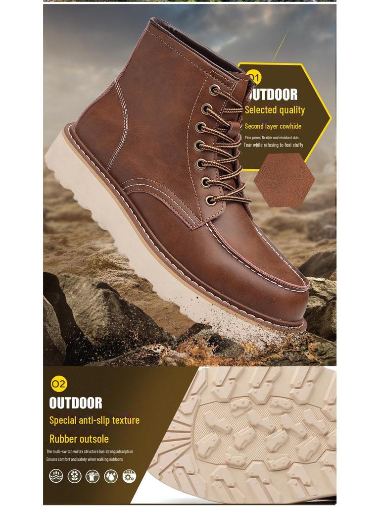 Мужские высокие ботинки Martin из натуральной кожи 2024 года — зимние ретро-мотоциклетные и рабочие ботинки