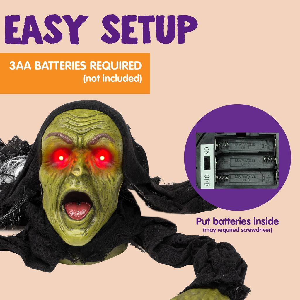 Joyfy 1 шт. Декорации на Хэллоуин «Прорывающийся из земли» Зомби со звуком и мигающими глазами Уличные пугающие Хэллоуинские украшения для двора