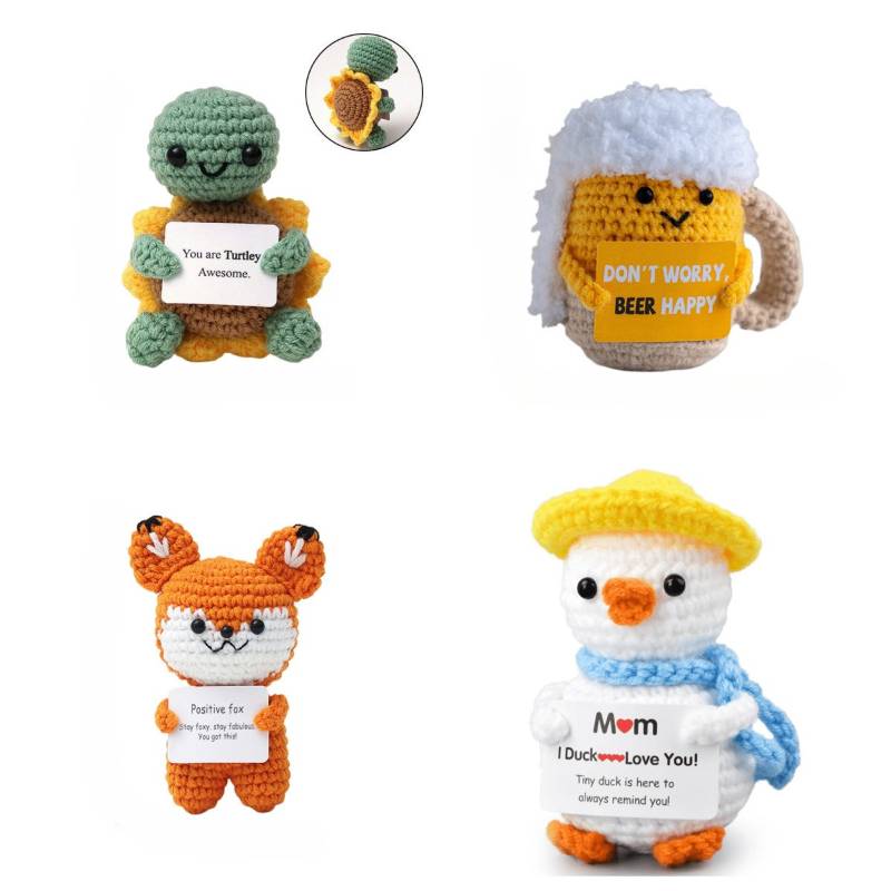Positive Potato Desk Accessories Crochet Ornament Kawaii Woven Figurine Desktop Offices Accessories Gift for Children Room Decor