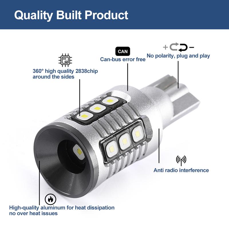 Fits For Land Rover Range Rover Evoque 2011- Discovery Sport 2015- Canbus LED Reverse Light W16W T15 Backup Lamp Bulbs