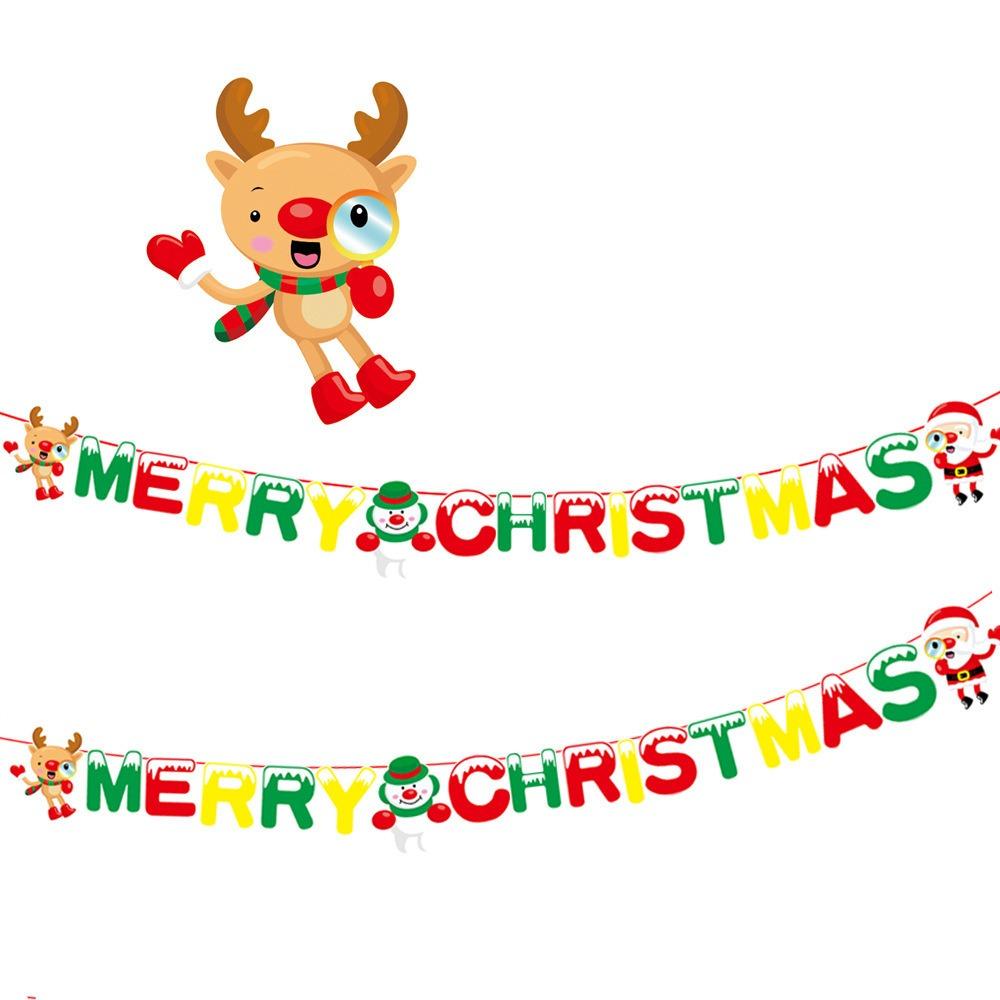 Рождественский бумажный баннер мультфильм Санта-Клаус снеговик рождественский подвесной орнамент баннер домашнее рождественское украшение флаг принадлежности новый год