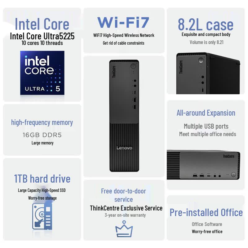 Lenovo ThinkCentre S500 Business Desktop PC with 23.8-inch Monitor (CN version)