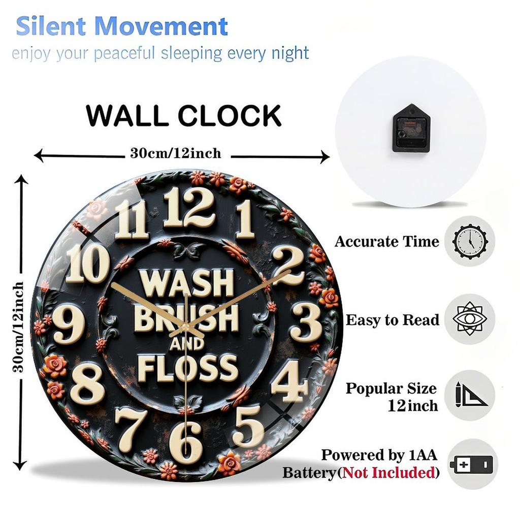 30x30cm Round Glass Wall Clock that is Manufactured with Care and Precision