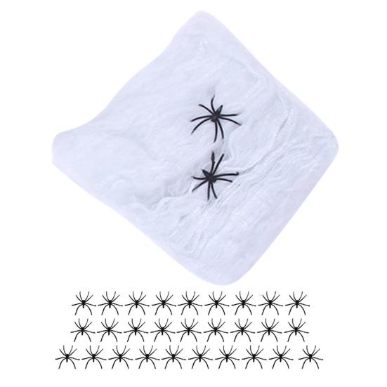 Colorful Halloween Spider Web Stretchable Cotton Cobwebs Elastic Scary Party Scene Props for Halloween Christmas Eve Parties