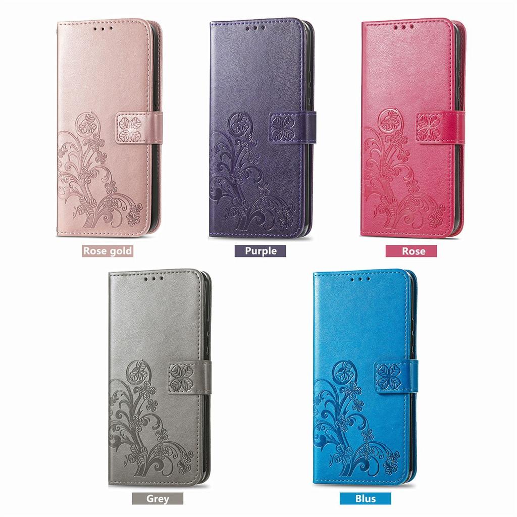 Leather Wallet Flip Case for Huawei Nova 15 14 13 12 12S 11 9 Ultra Pro SE Y72 Y63 Y73 9 Embossed Clover Floral Design