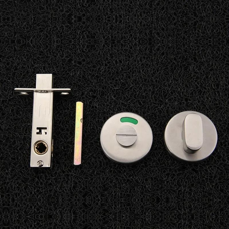 Bathroom Indicator Lock Commercial Keyless Door Lock Universal Barn Door Bolt Stainless Steel WC Toilet Door Lockset Knob