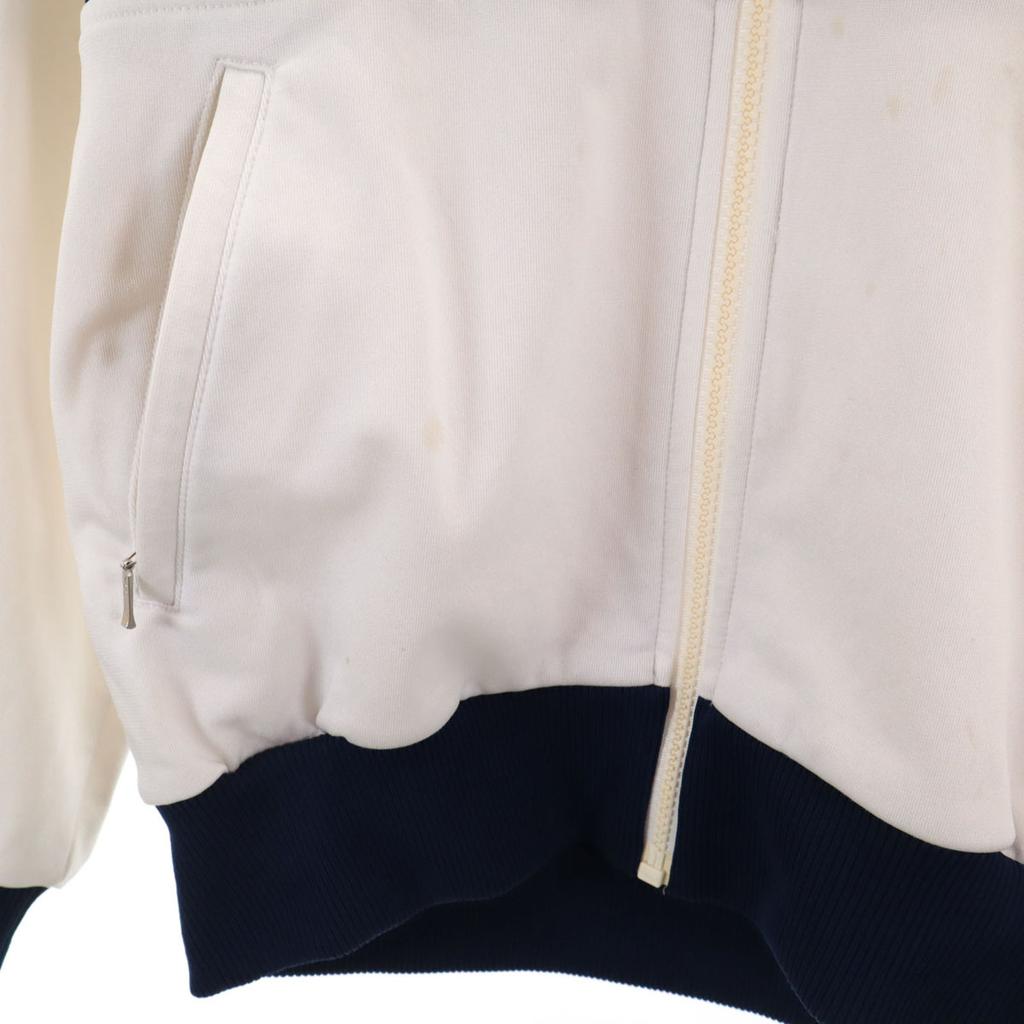 Adidas 70-е годы Западногерманский тег Винтажная спортивная куртка M белая трикотажная куртка Descente Мужская Б/У