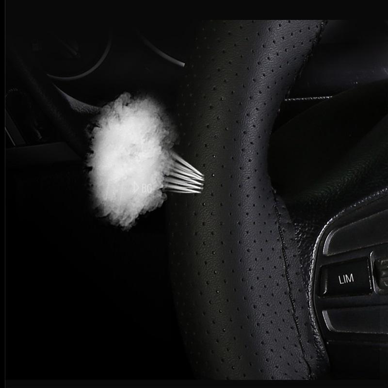 Crystal Carbon Fiber Fashion Sports Hand-stitched Steering Wheel Cover Car Wheel Cover Non-slip Leather Braid For Steering