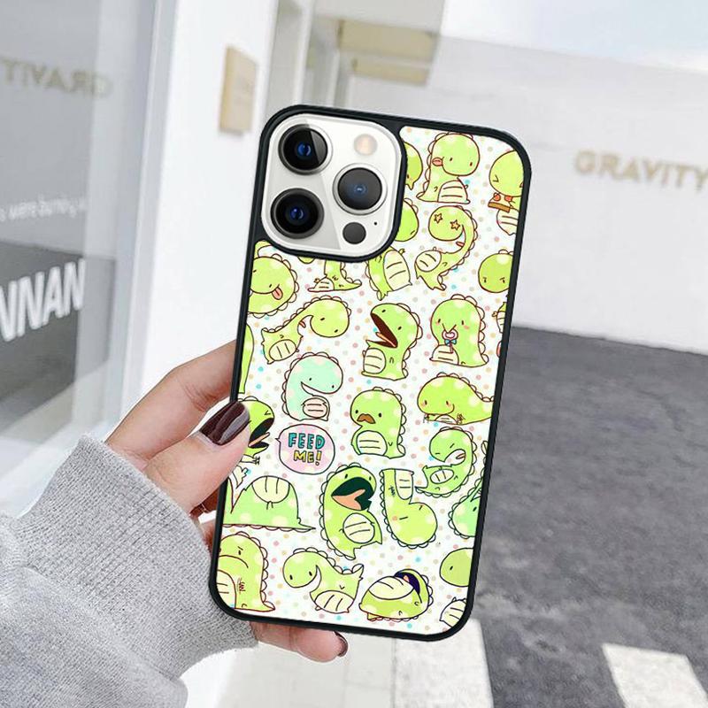 Cute Cartoon Little Dinosaur Phone Case For iPhone 17 Air 15 16 Cover 11 13 14 Pro Max 12 Plus Max Fundas