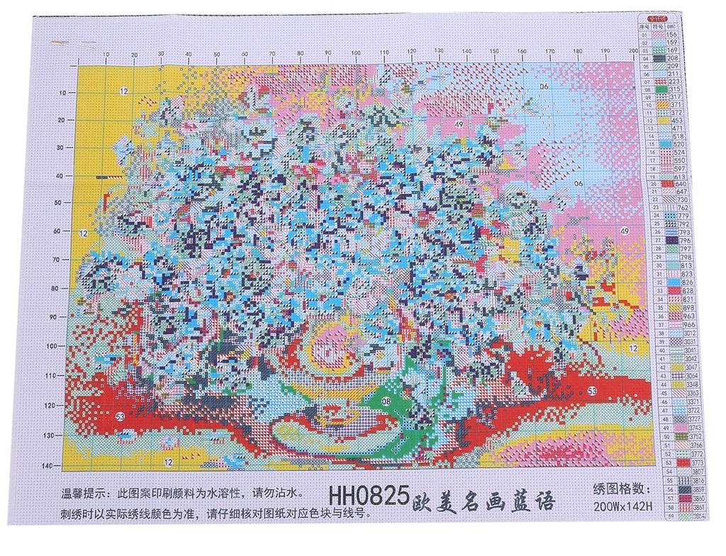 Namiki Trading Blue Small Flower Embroidery Kit Cross Stitch Kit Beginner Embroidery Cross Stitch Embroidery Stylish Craft Handmade Scandinavian