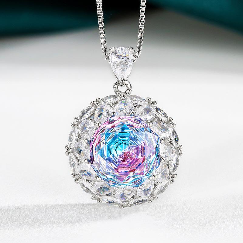 Ювелирные изделия Медное основание Позолоченное Миллениальный крой Плавное изменение цвета Темпераментный набор Камень героини 12 мм