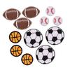12 Pcs/Set Embroidered Patches Football Patches Iron On/Sew On Appliques Craft Supplies for Clothing Repair