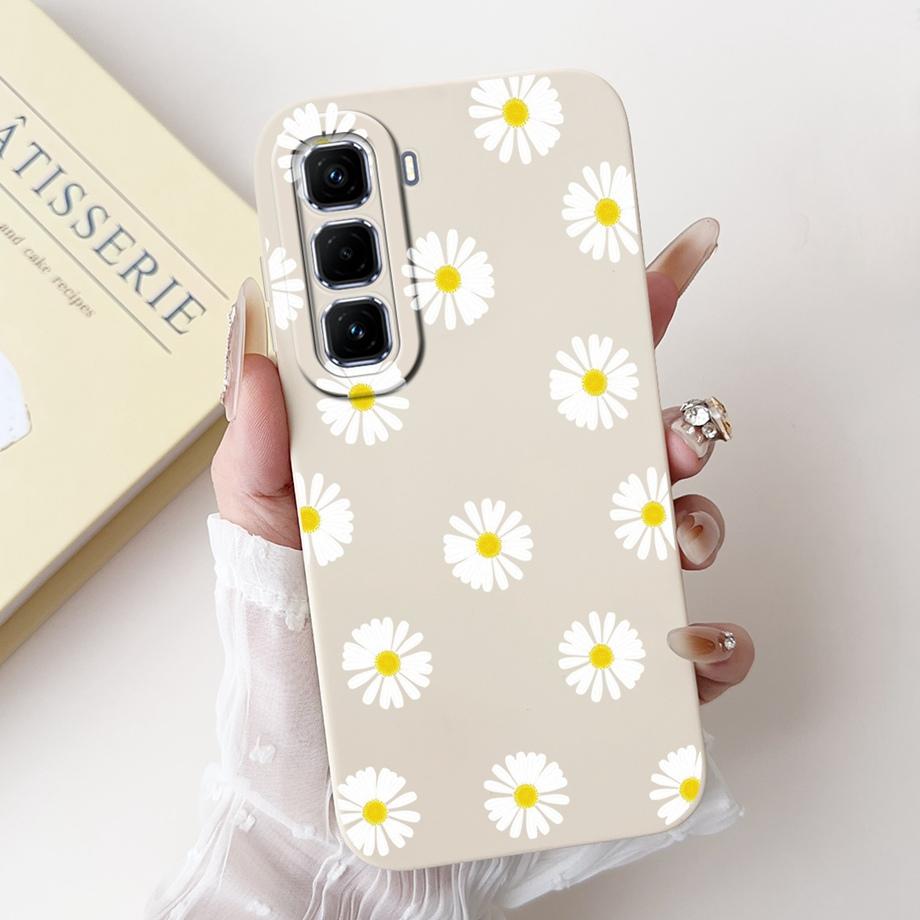 Для Infinix Hot 50 Pro+ Hot50 Pro Hot 50 Pro Plus 4G Чехол для телефона Мягкая силиконовая задняя крышка Любовь Сердце Девчачий Цветочный Рисунок Fundas