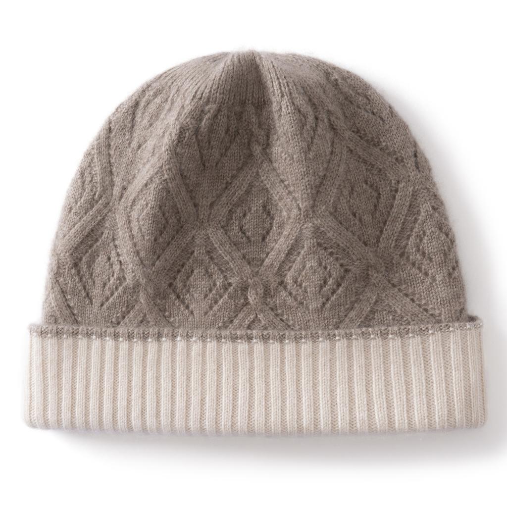 Outdoor cold protection ear protection knitted wool hat winter warm hat women's European and American fashion big head circumference stacking hat