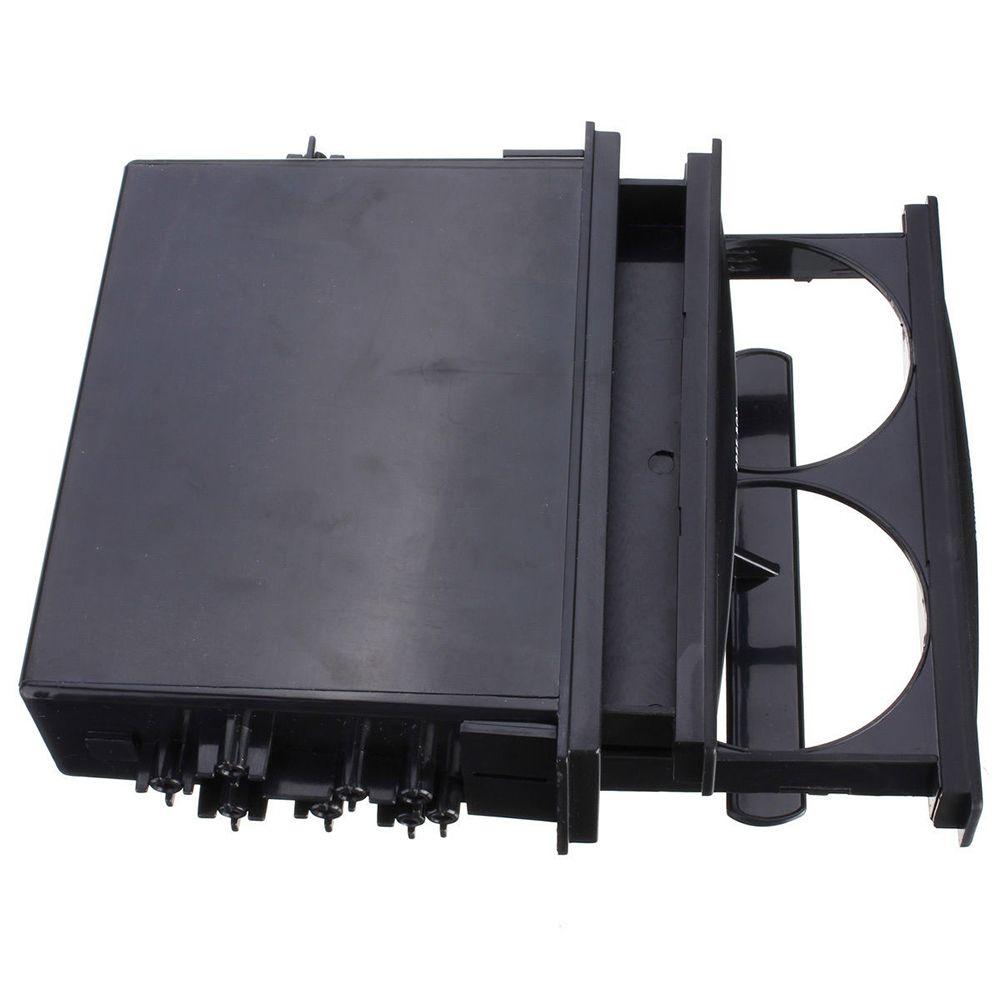 Black Kit Dash Storage Box Car Radio Pocket Drink Cup Holder Double Din