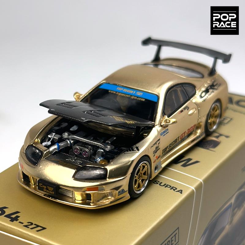 POPRACE 1:64 СЕКРЕТНЫЙ GT300 SUPRA Хромированный Золотой Сплав Модель Автомобиля 277