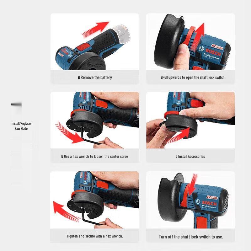 BOSCH GWS12V-76 12V Cordless Brushless Angle Grinder CN plug (adapter included)