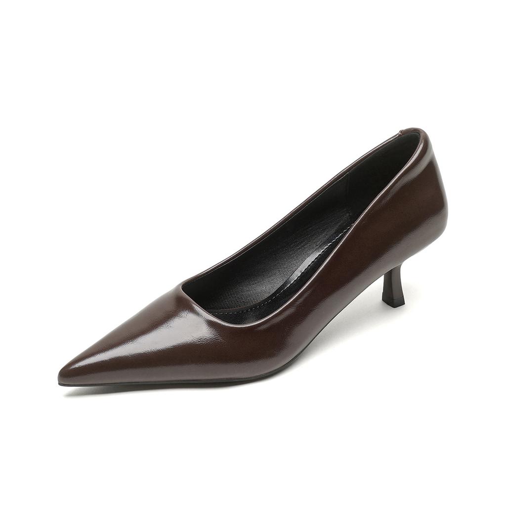 Weiwei girl 338-1 туфли-лодочки с острым носком женские на тонком каблуке черные рабочие туфли с неглубоким вырезом туфли на высоком каблуке женские не устают