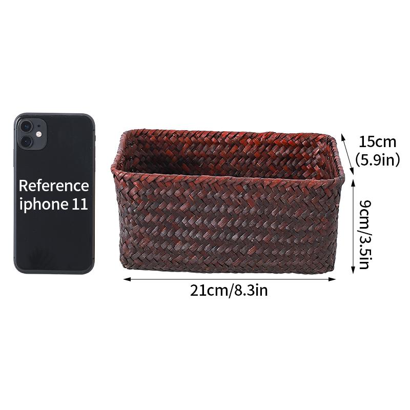 Плетеные органайзеры ручной работы, корзины для хранения, кухонный органайзер, корзина для хранения фруктов, закусок, морской травы, органайзер для косметики и всяких мелочей