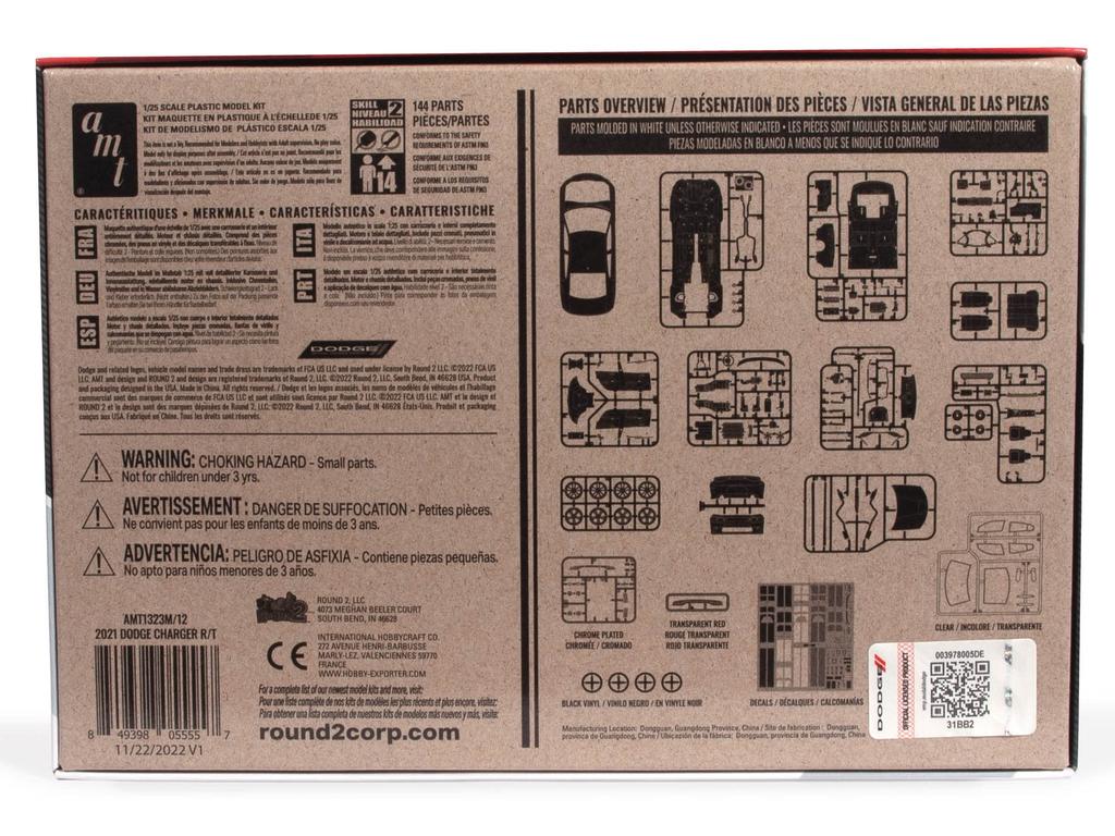 Пластиковая модель AMT 2021 Dodge Charger AMT1323 1/25 R/T
