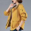 Short Jacket Women's Spring and Autumn Plus Size Mother Wear Korean Casual Loose Hooded Jacket Top