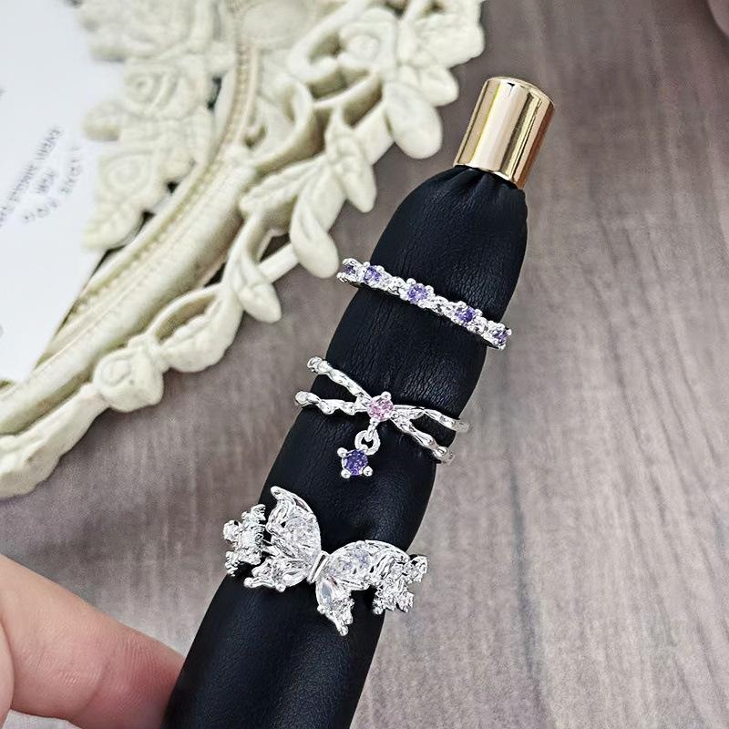 Нишевое кольцо с открытием в виде капли воды, в стиле хай-сенс, холодная роскошь, простое, в виде креста, милое, крутое, французское кольцо-бабочка, женское