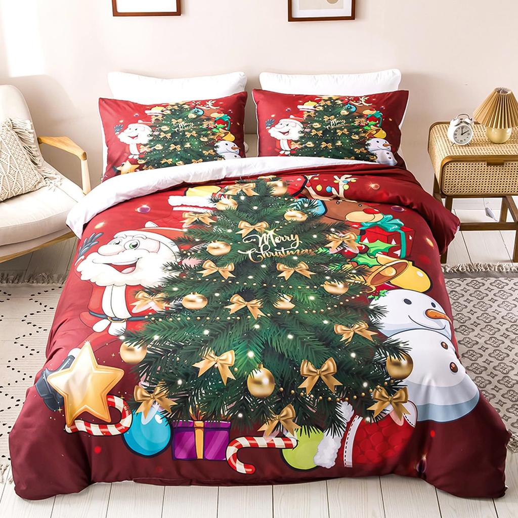 Simple Multicolored Love Three-piece Quilt Cover Digital Printing Bedding Set Bed Cover