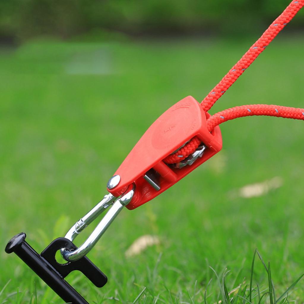 Camping Tent Rope Thicked Reflective Tent Rope Pulley Cordwith Metal Tensioner for Camping Hiking Ca