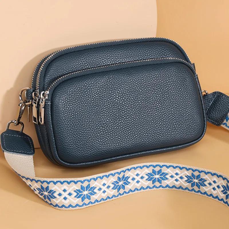 Новые высококачественные женские сумки через плечо из натуральной кожи, роскошная однотонная женская сумка-мессенджер из коровьей кожи