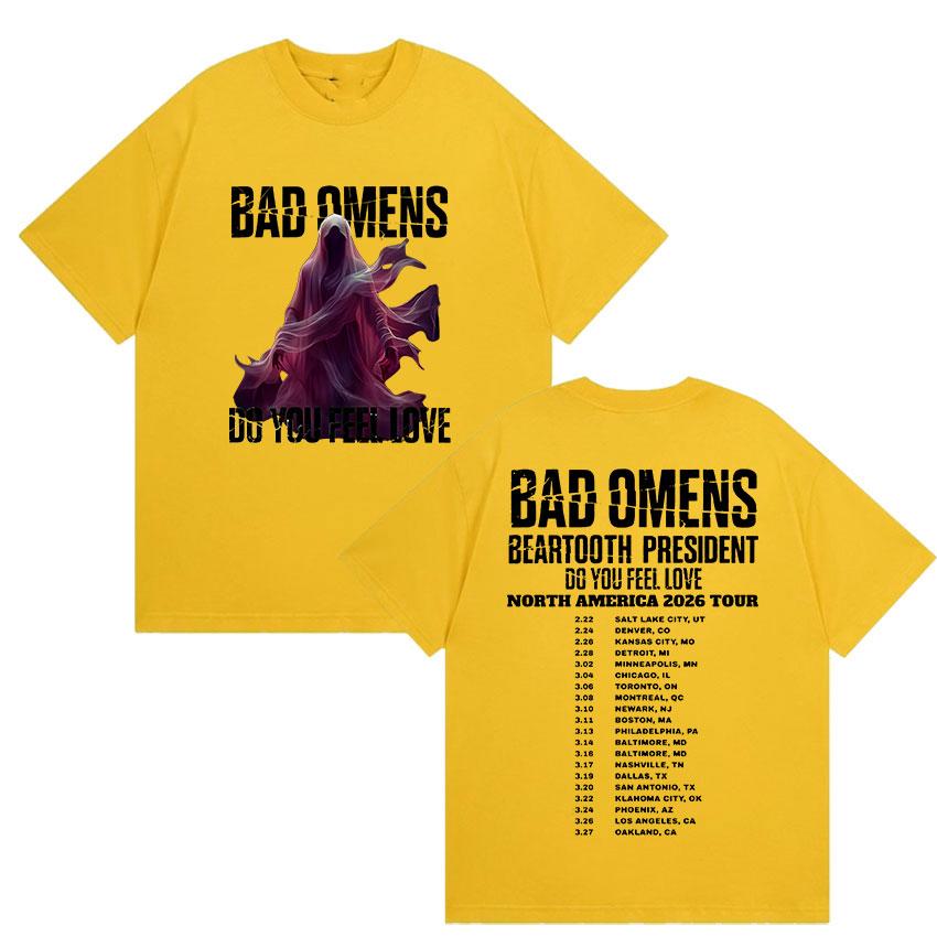 Bad Omens Тур Do You Feel Love 2026 Печатные Футболки Мужские Женские Ретро Оверсайз Хлопковая Футболка Классическая Панк Готическая Одежда Футболка