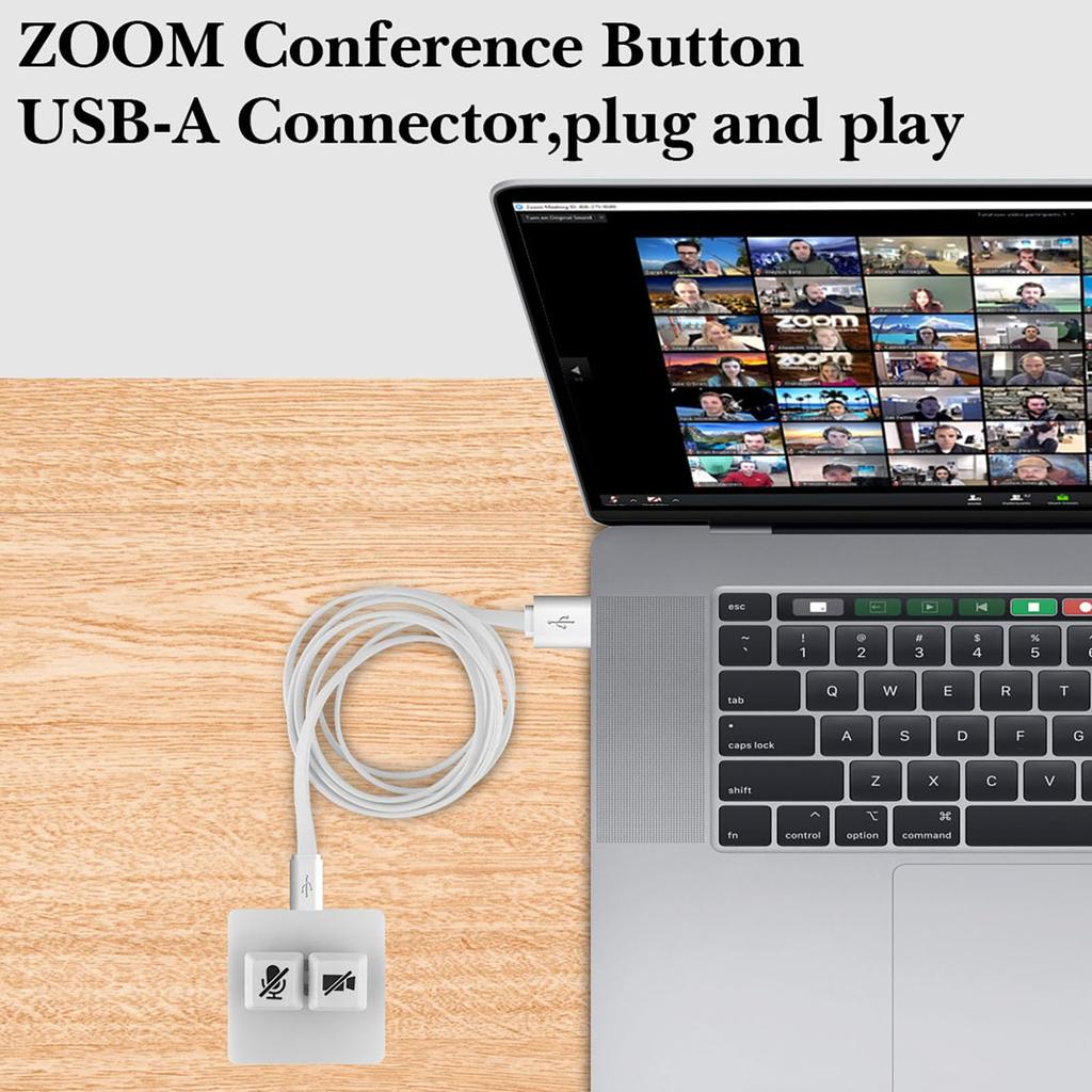 LinkIdea USB Zoom Meeting Mute Button Video Mic Audio Compatible with Windows Zoom App Plug and Play Keyboard Meeting Controller for Online