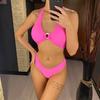 3PCS With Skirt Halter Lace Up Bikini Women Swimwear Female Swimsuit Three-pieces Bikini Set Bather Bathing Suit Swim Lady