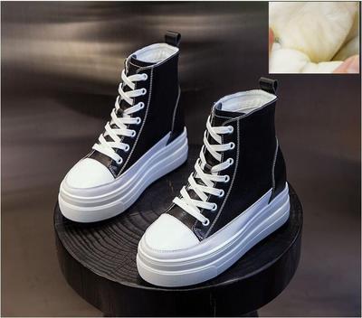 OCQBI 8см Кроссовки на платформе из натуральной кожи на танкетке для женщин Весна Осень Зима Женские ботильоны Повседневная обувь