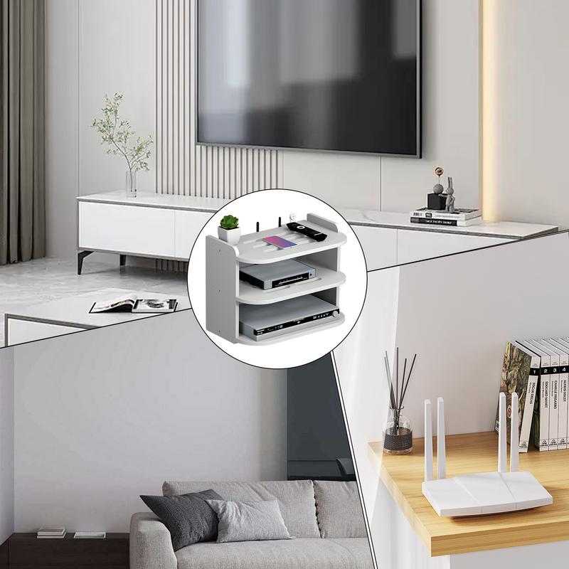 Wi-Fi Подвесная полка Роутер Сетевой фильтр с розетками ТВ Приставка для ТВ Скрытый держатель для кабелей Плавающая полка Настенный держатель Органайзер для хранения