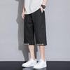 Новые мужские укороченные брюки, летние тонкие свободные прямые брюки, дышащие повседневные шорты больших размеров