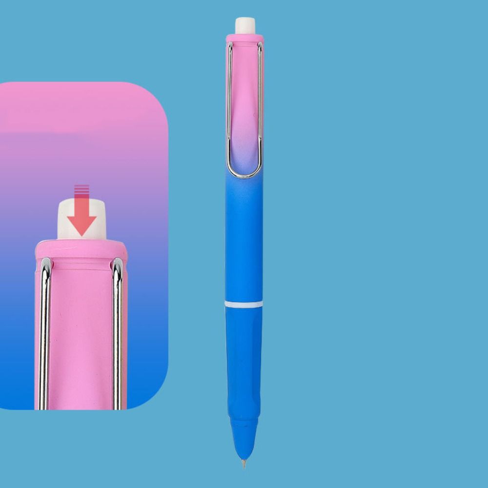 5PCS Students Gift Converter Filler Retractable Gradient Color 0.38mm Ink Pen Fountain Pen EF Nib
